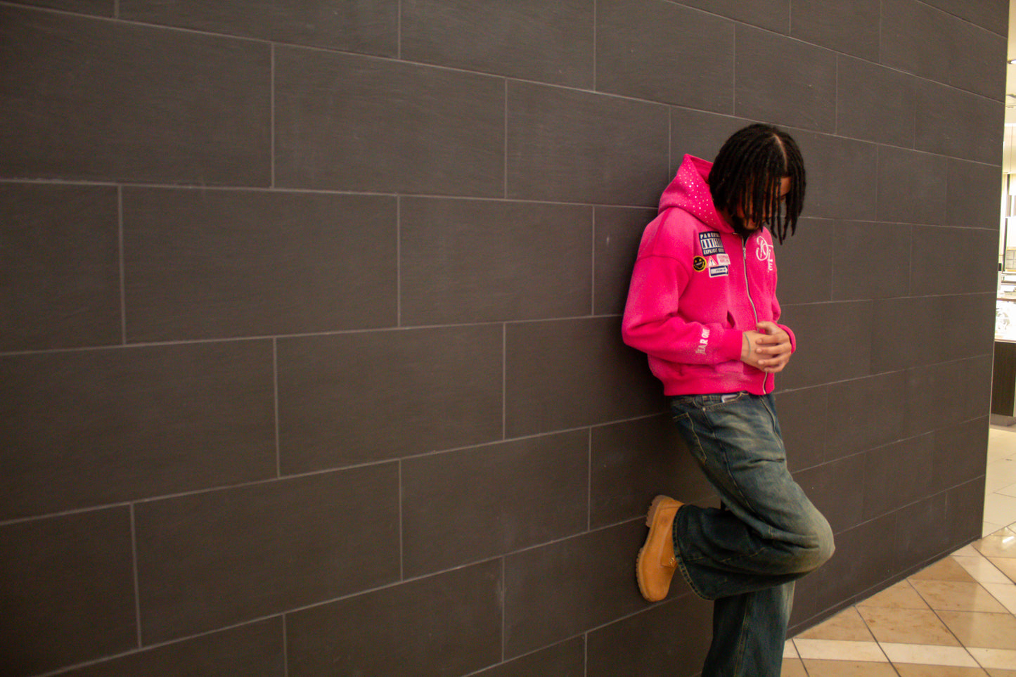 Acid Wash Pink "Starred Hoodie"