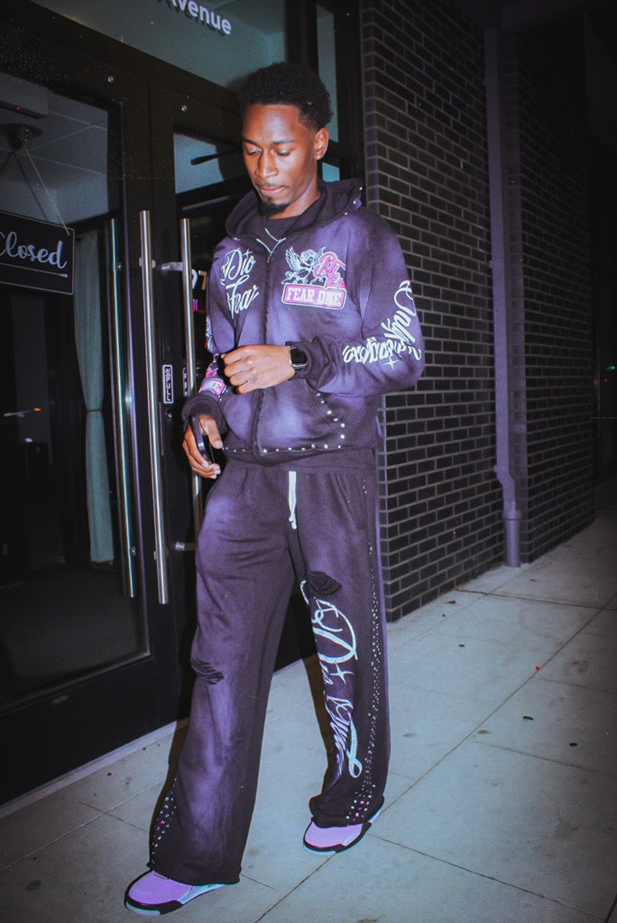 "No Fear Chrome Edition" Acid Washed Pants