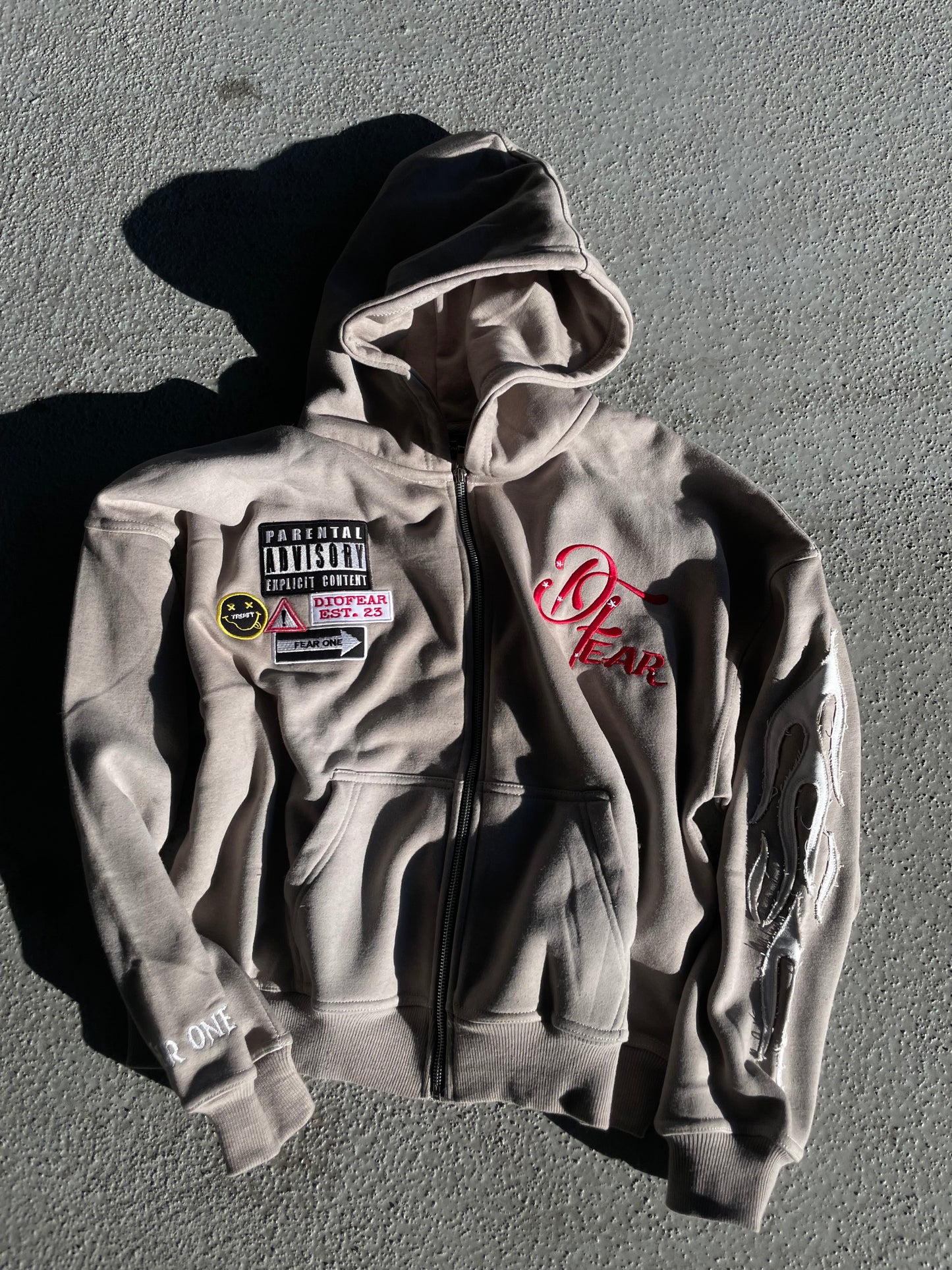 Acid Wash Gray "Starred Hoodie"