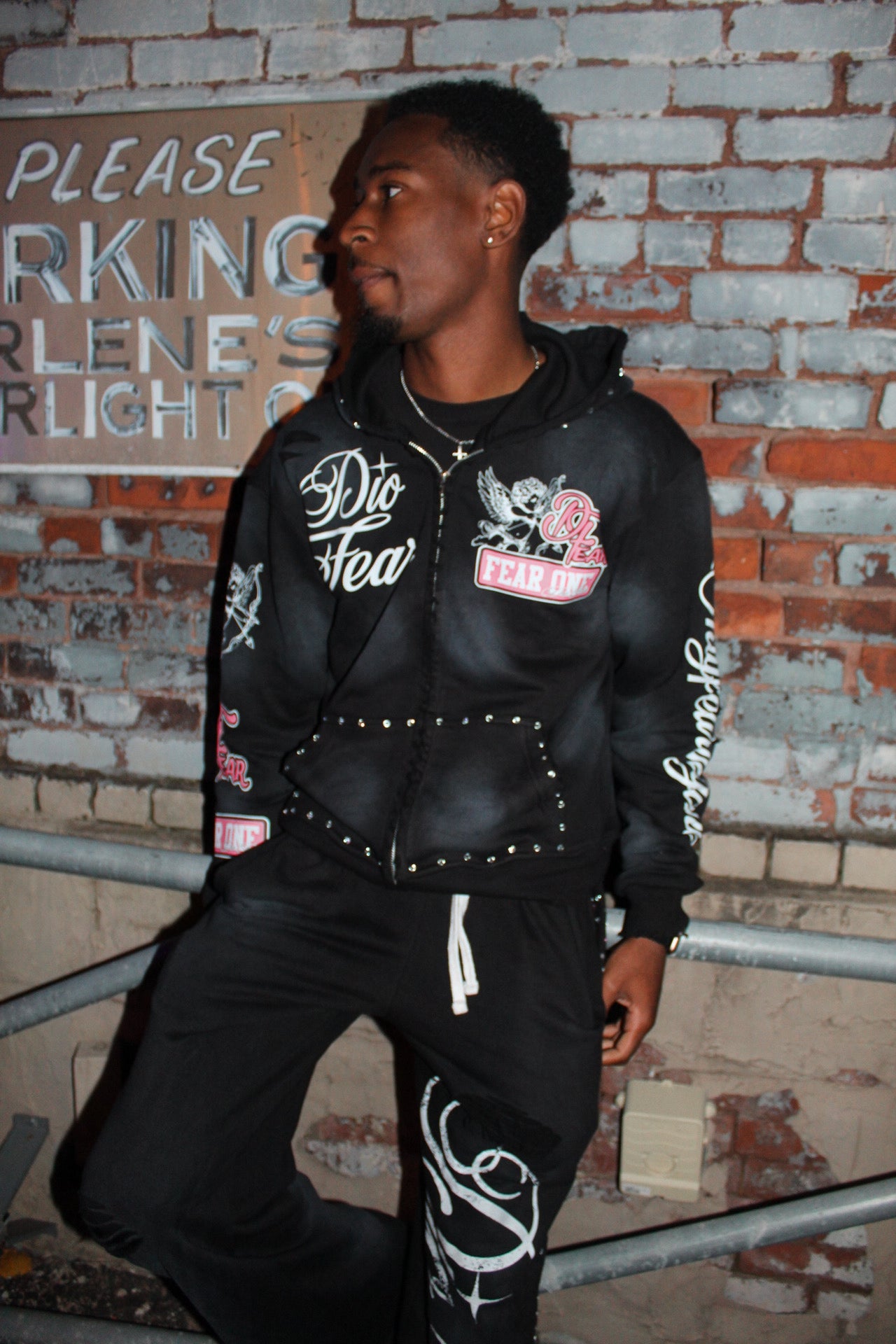 "No Fear Chrome Edition" Acid Washed Hoodie