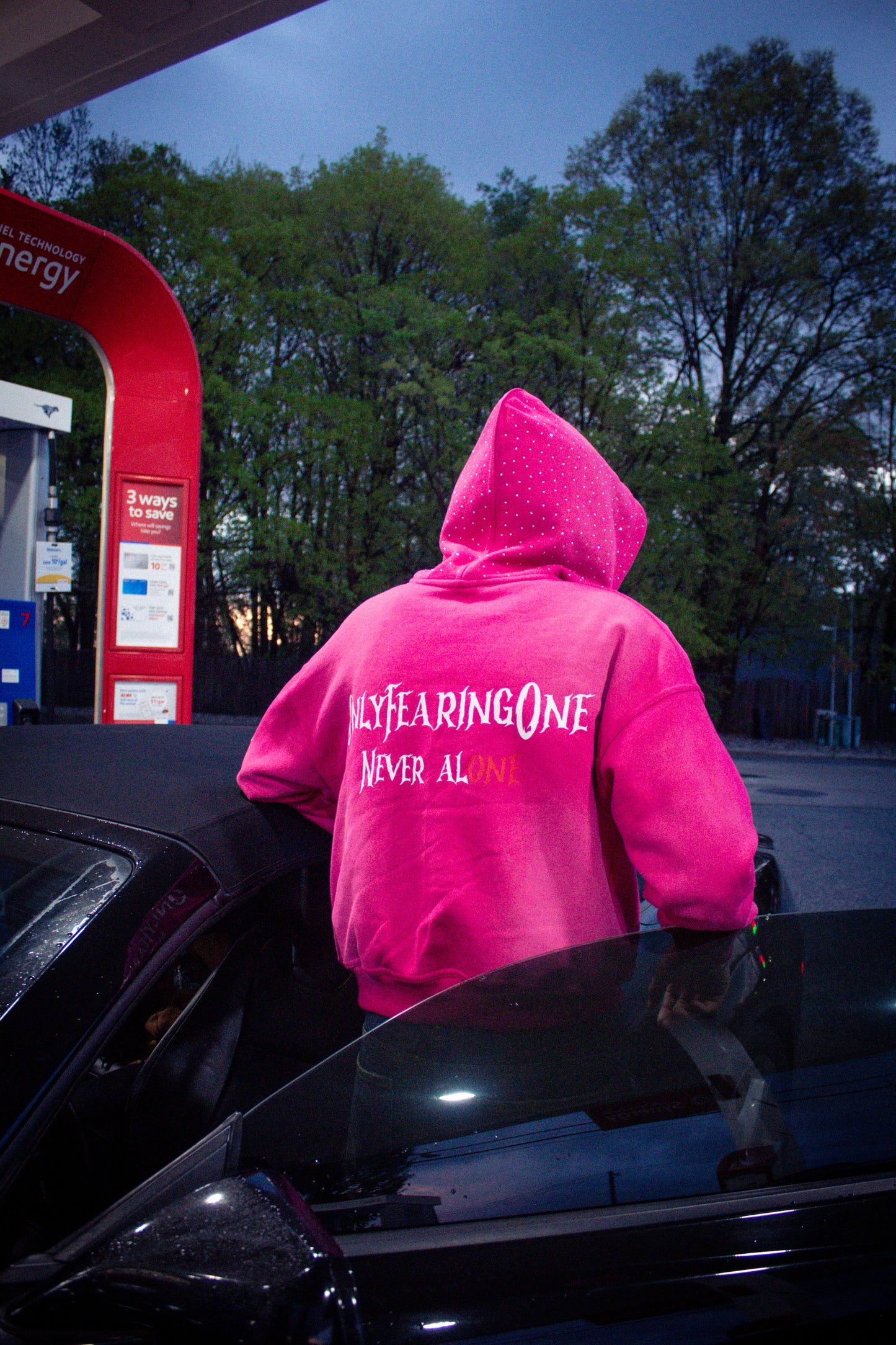 Acid Wash Pink "Starred Hoodie"