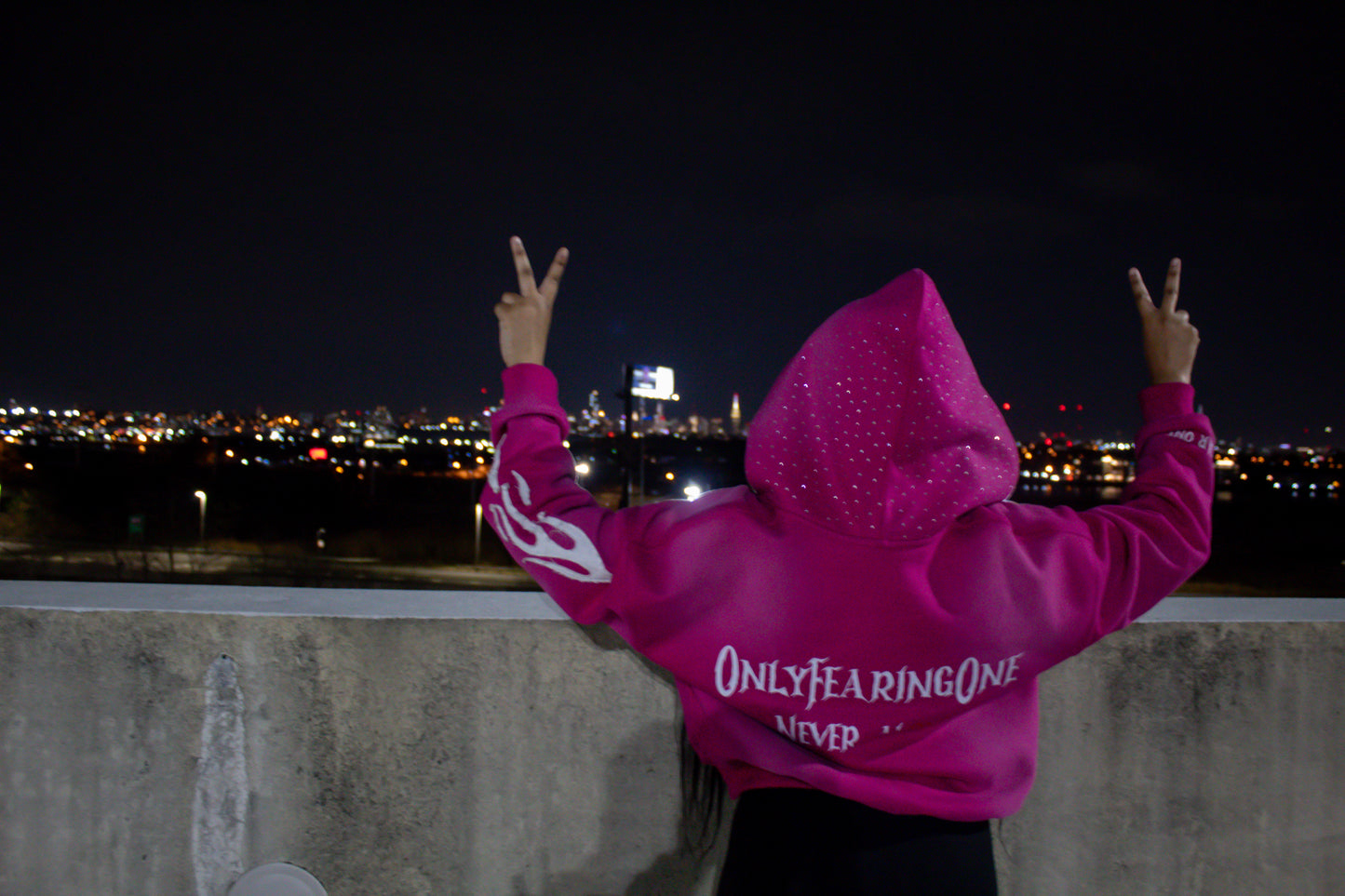 Acid Wash Pink "Starred Hoodie"