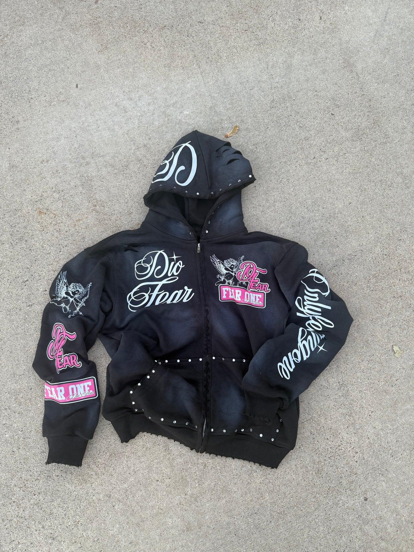 "No Fear Chrome Edition" Acid Washed Hoodie