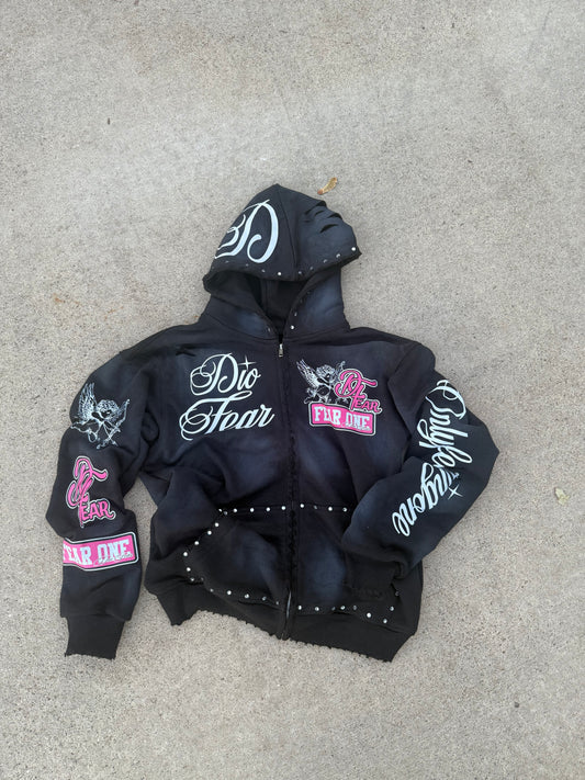 "No Fear Chrome Edition" Acid Washed Hoodie