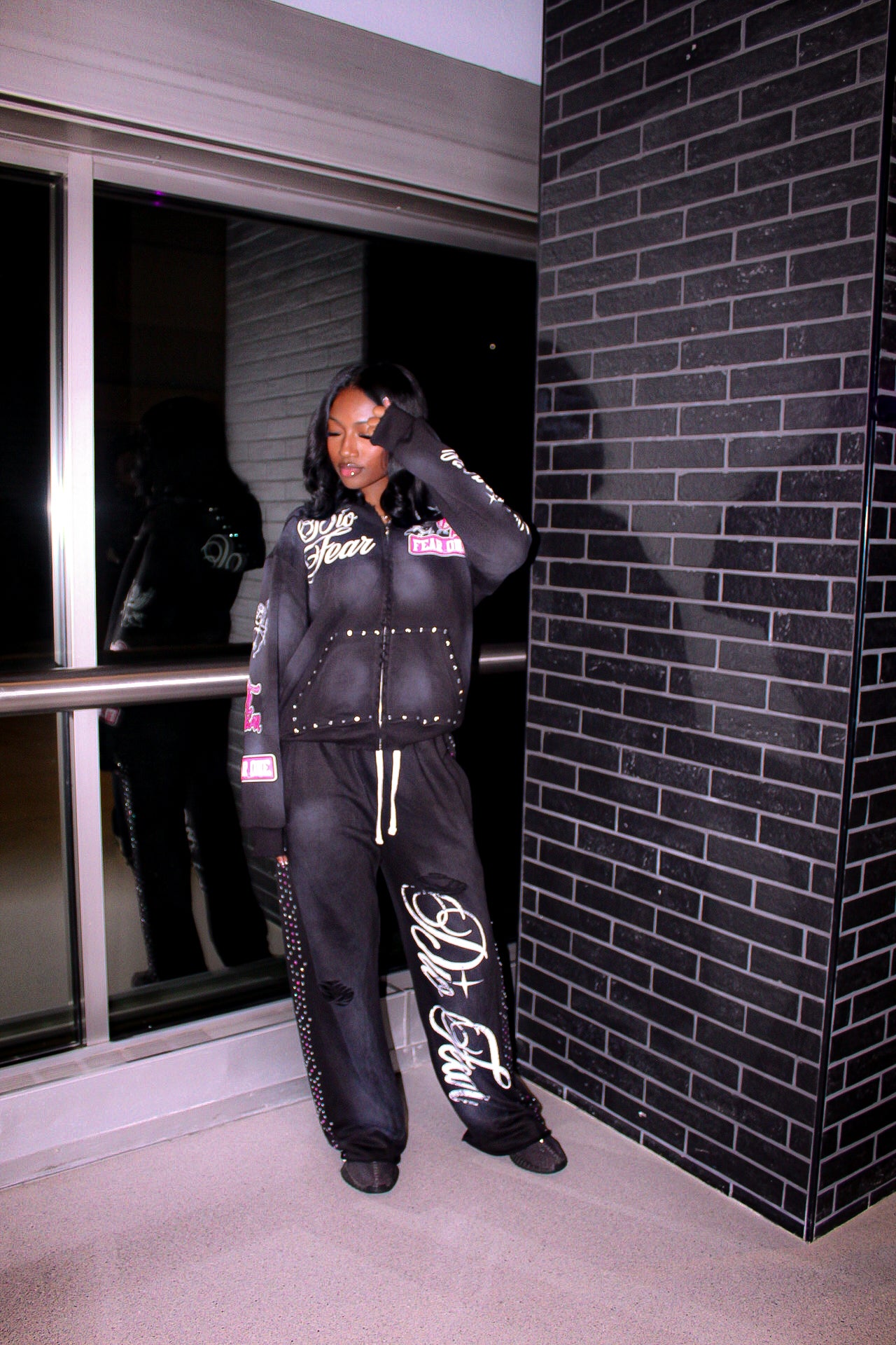 "No Fear Chrome Edition" Acid Washed Pants