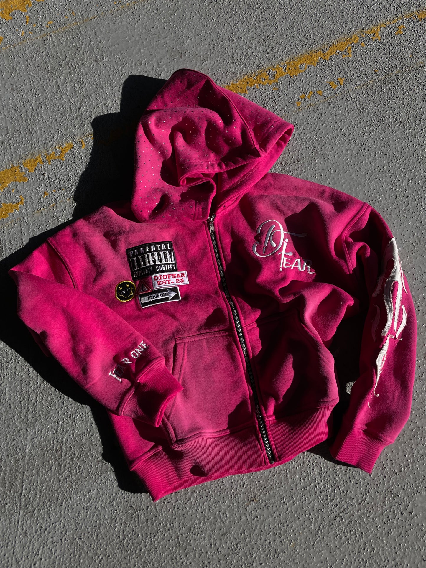 Acid Wash Pink "Starred Hoodie"