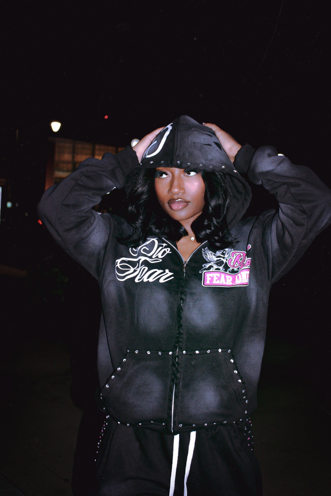 "No Fear Chrome Edition" Acid Washed Hoodie