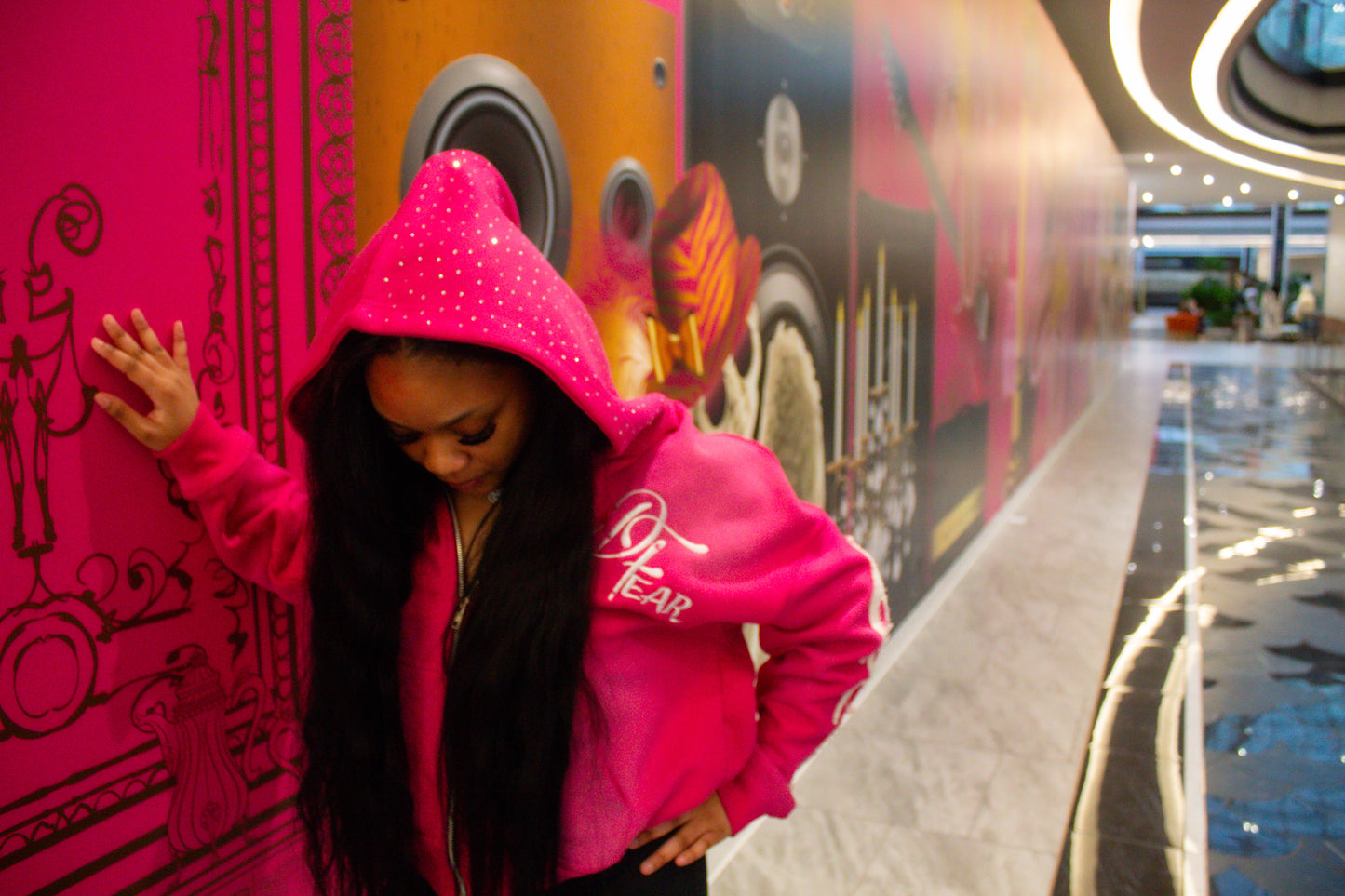 Acid Wash Pink "Starred Hoodie"