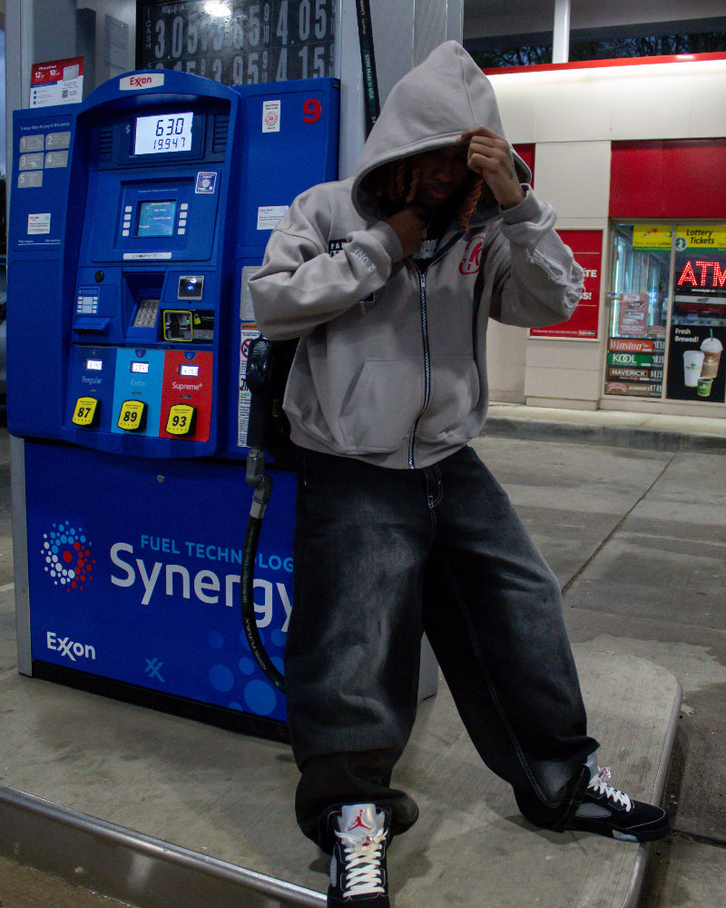 Acid Wash Gray "Starred Hoodie"