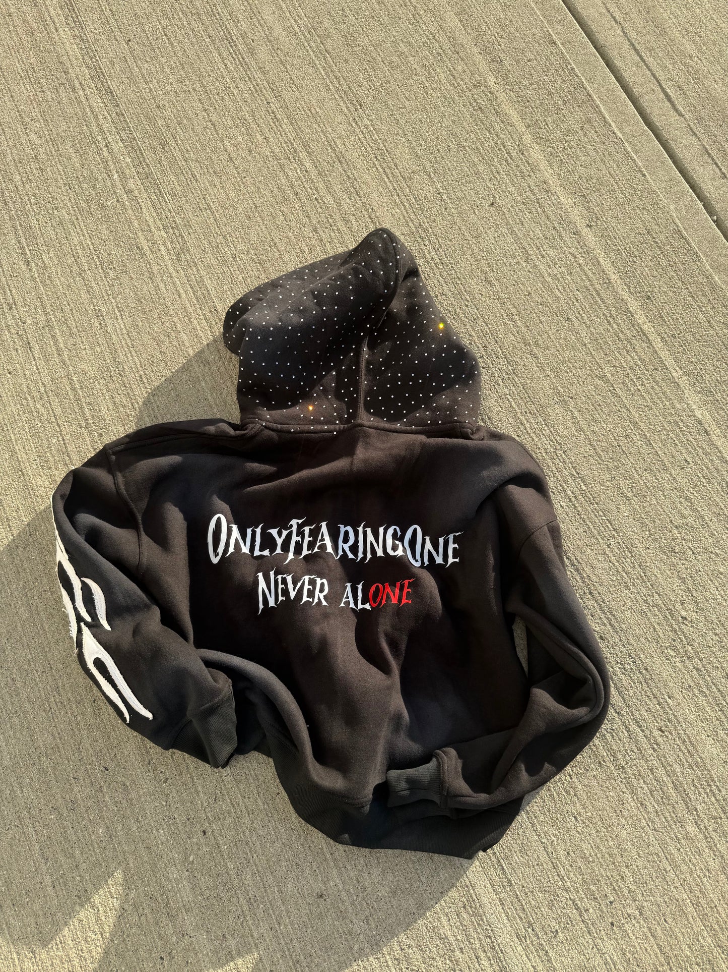 Acid Wash Black “Starred Hoodie” v2