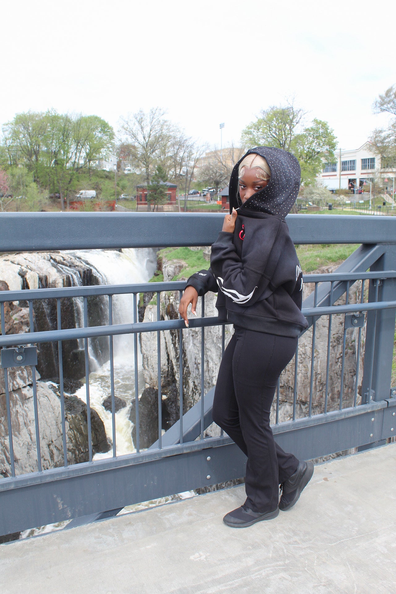 Acid Wash Black “Starred Hoodie” v2