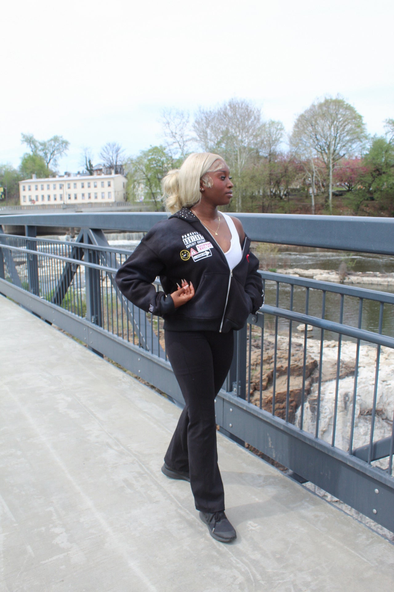 Acid Wash Black “Starred Hoodie” v2