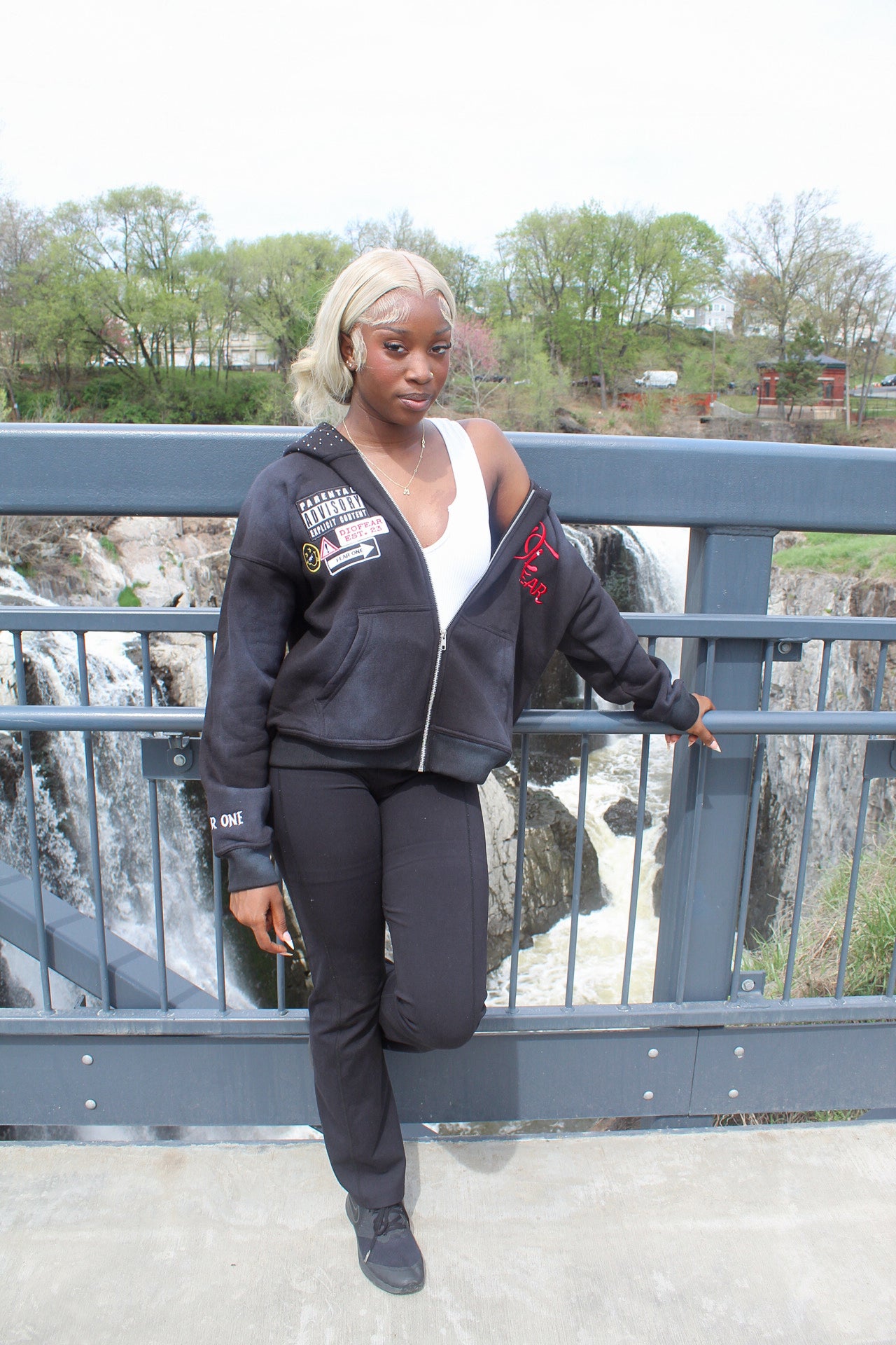 Acid Wash Black “Starred Hoodie” v2