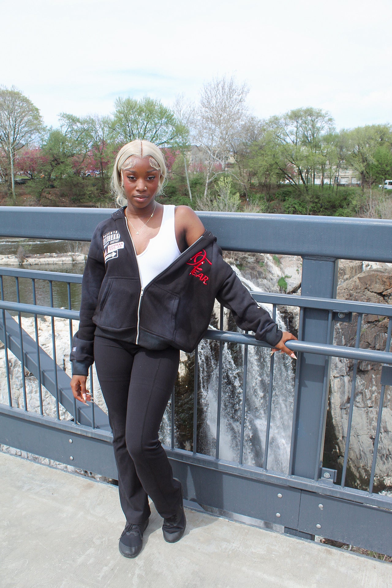 Acid Wash Black “Starred Hoodie” v2