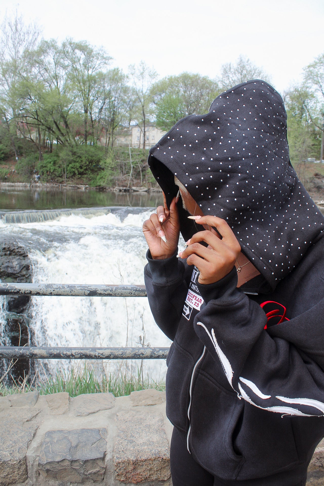 Acid Wash Black “Starred Hoodie” v2