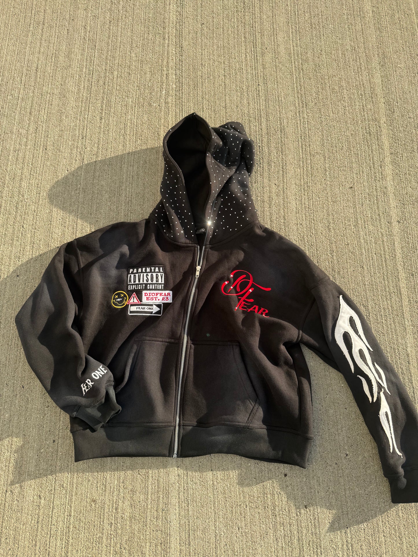 Acid Wash Black “Starred Hoodie” v2